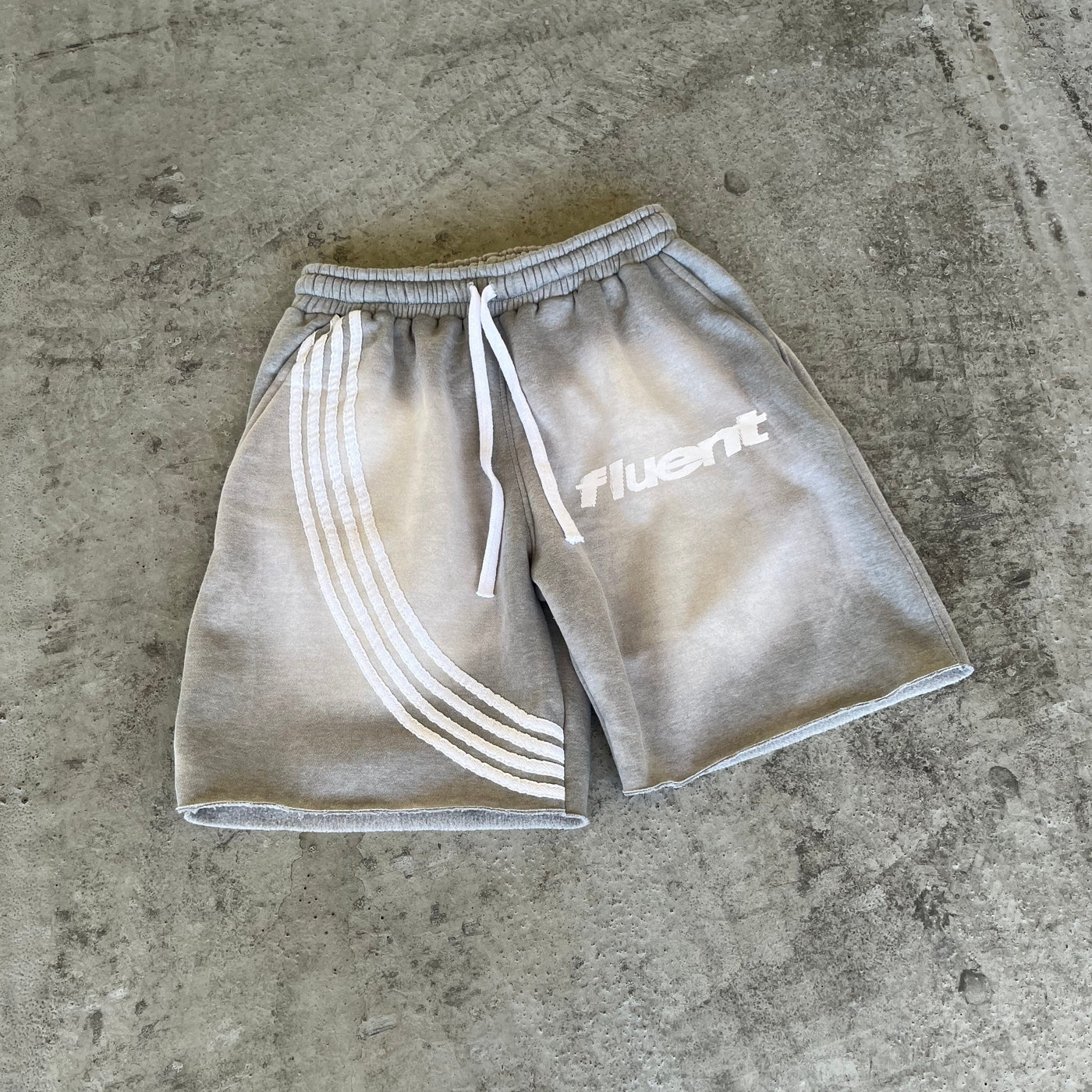 Grey Striped Shorts