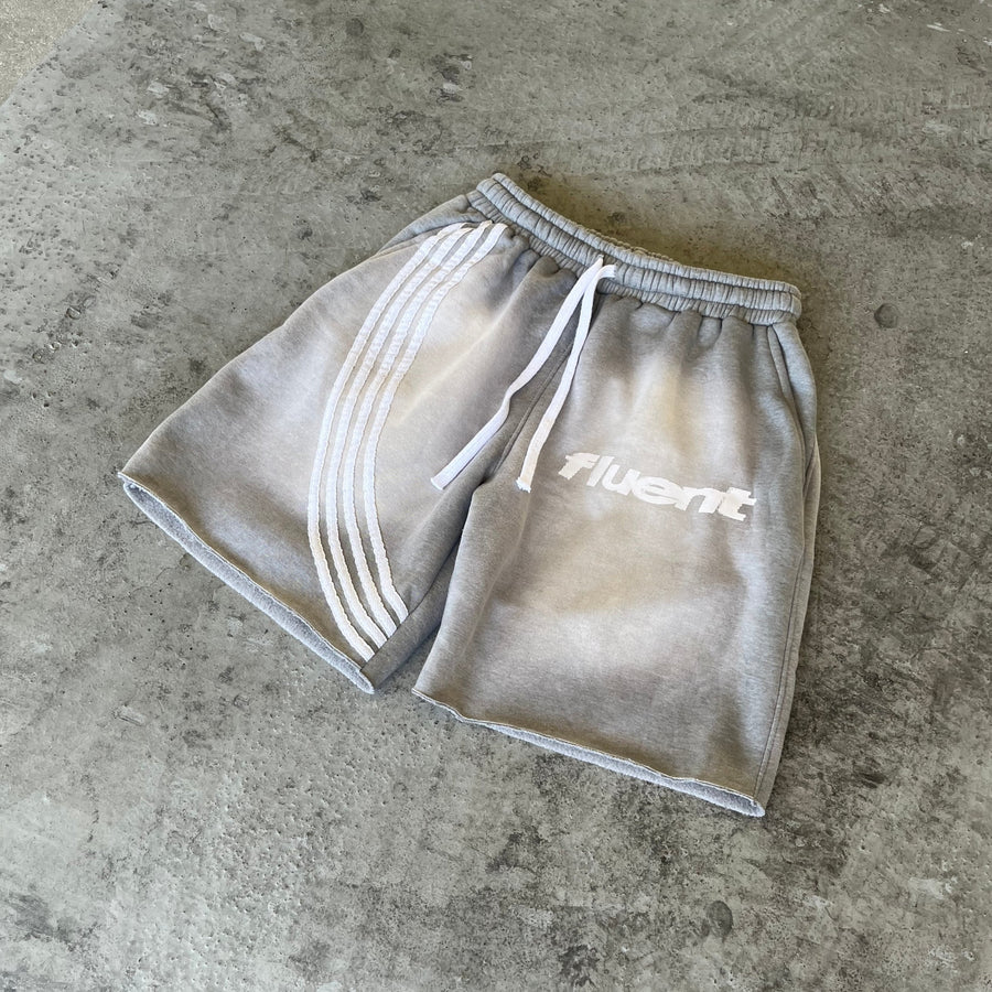 Grey Striped Shorts