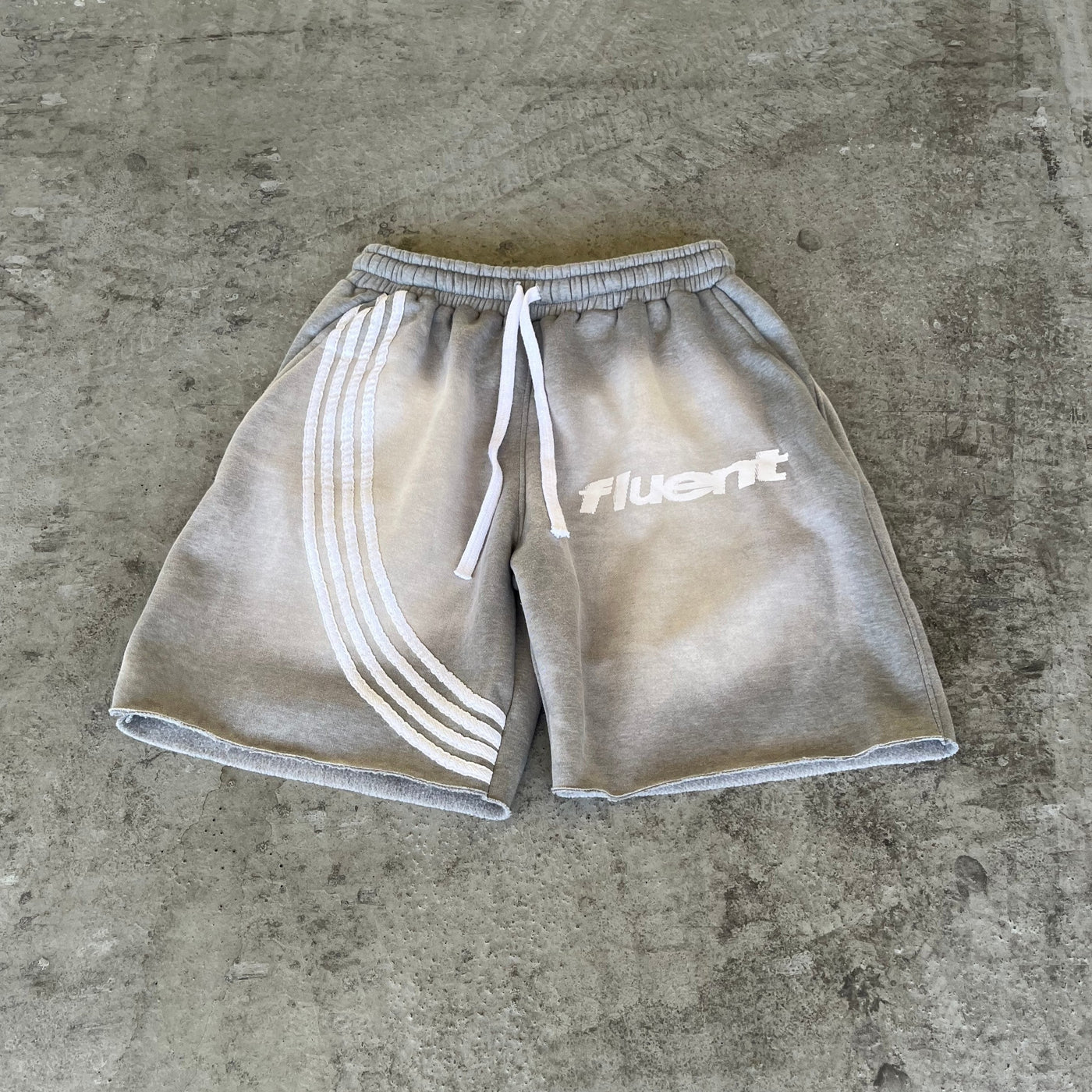 Grey Striped Shorts